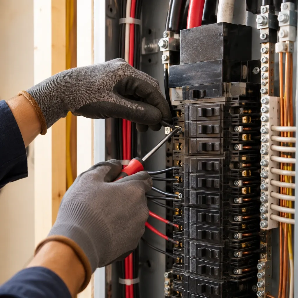 Organized electrical work inside a clean service panel